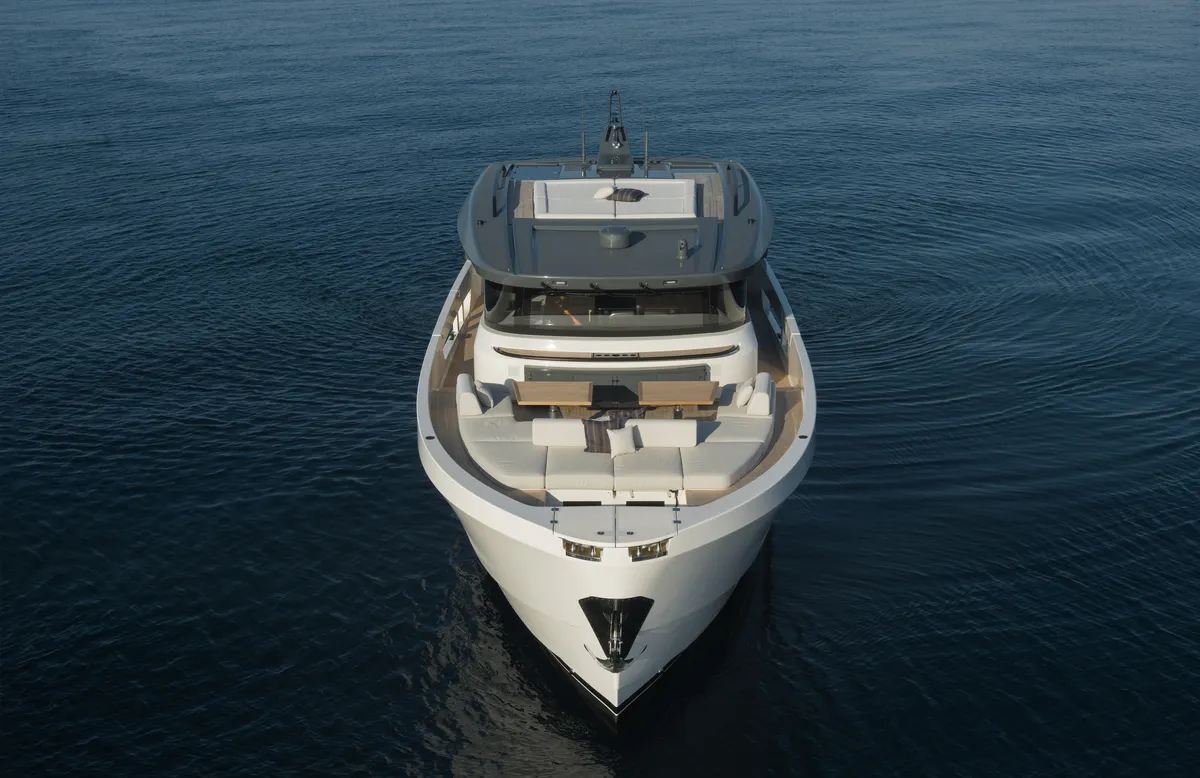 Large yacht underway